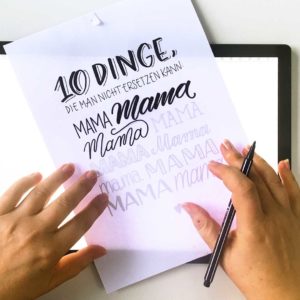 Handlettering-Spruch für Muttertag – Vorlage abpausen