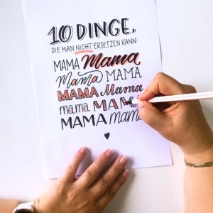 Handlettering-Spruch für Muttertag – Vorlage verzieren