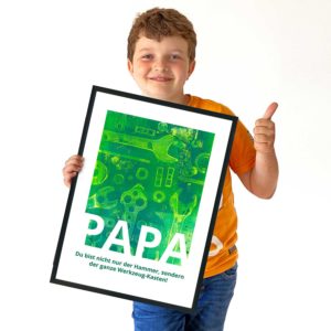Gelli-Print Plakat für Vatertag mit Oskar