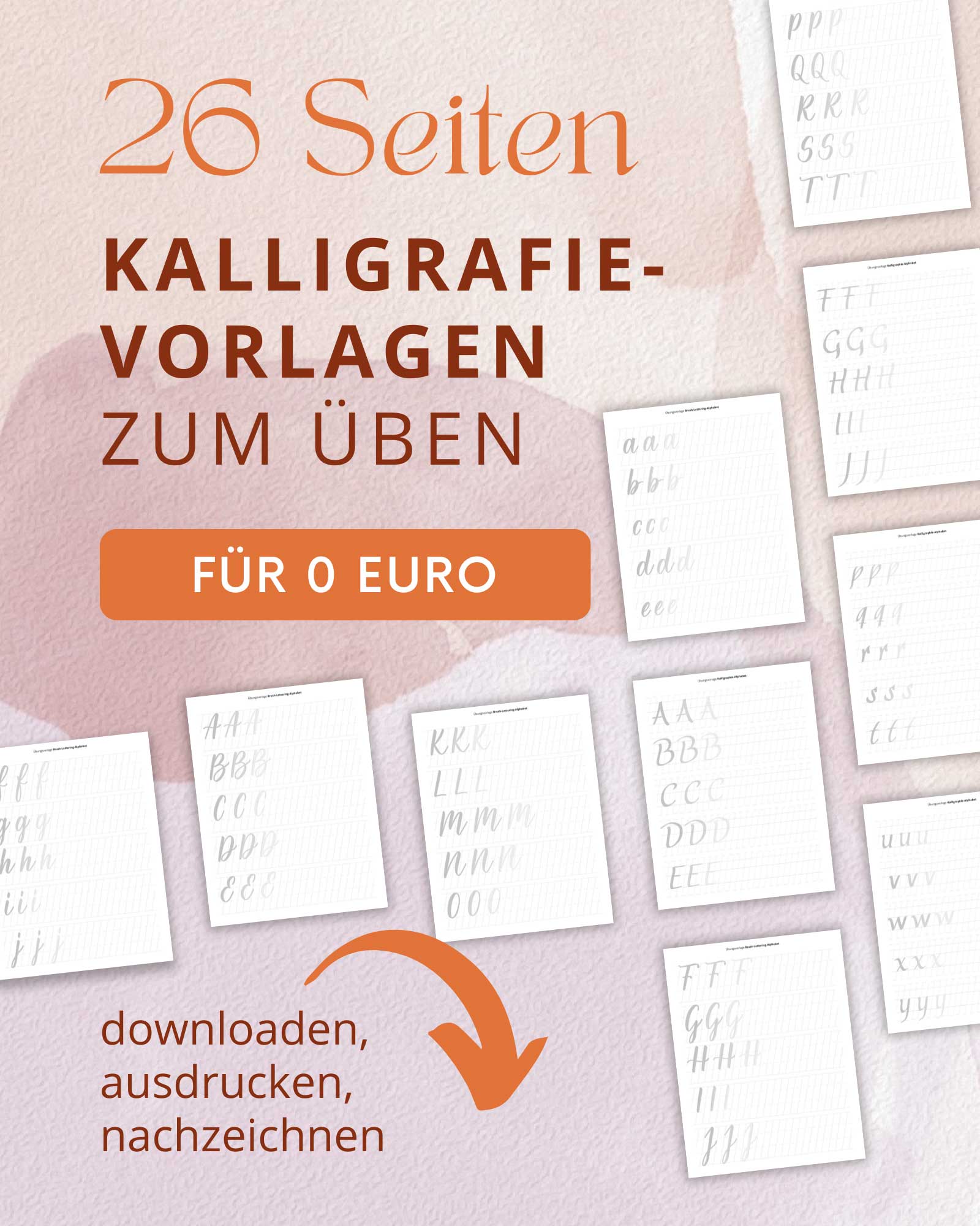Kalligraphie-Stifte Übungsvorlagen