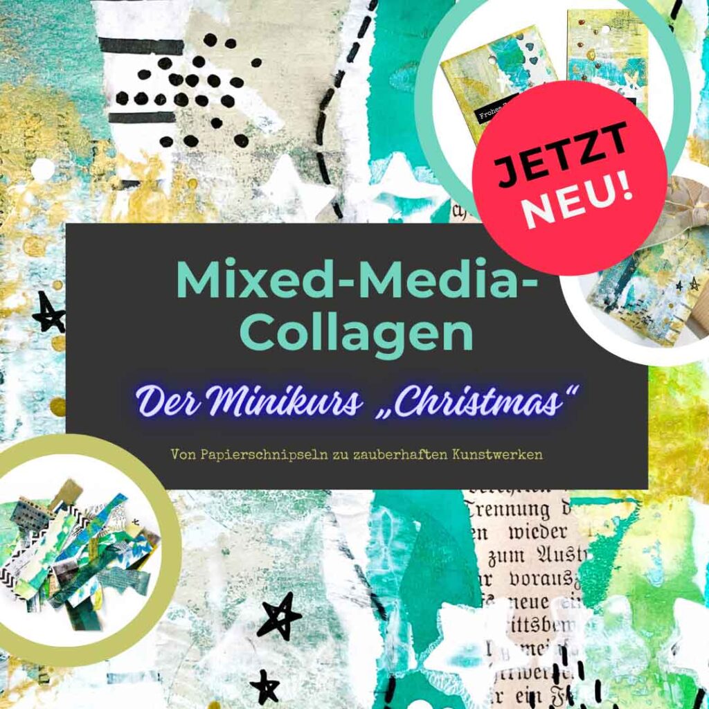 Mixed Media Collage XMAS-Edition Geschenkanhänger Weihnachten