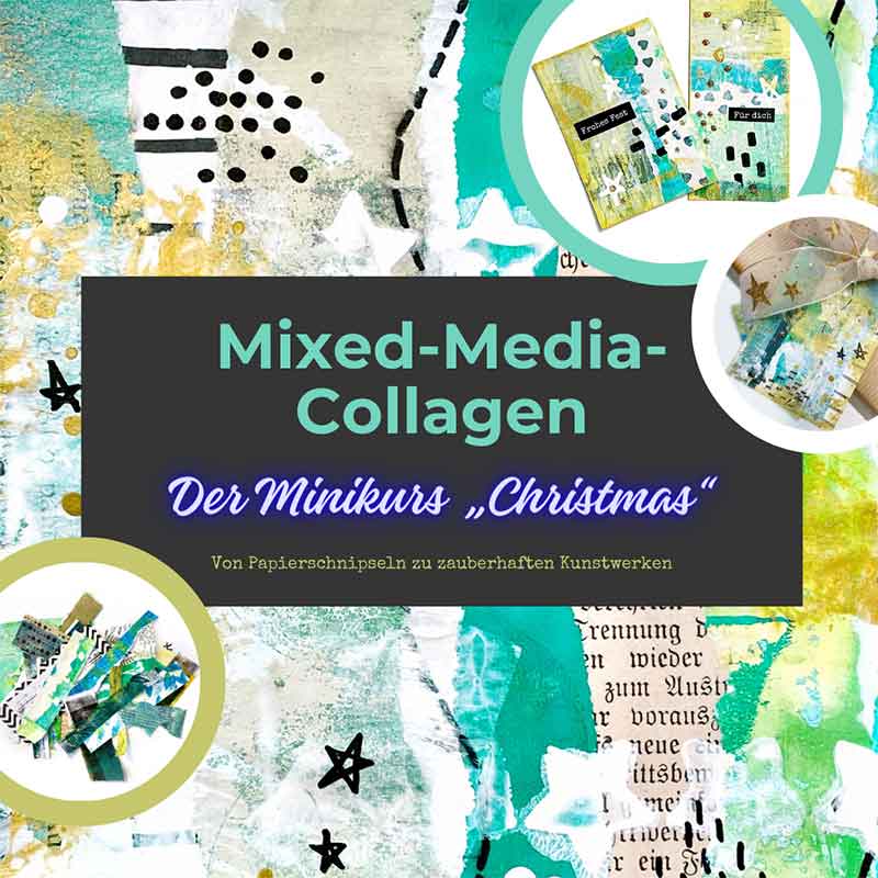 Mixed Media Collage XMAS-Edition Geschenkanhänger Weihnachten