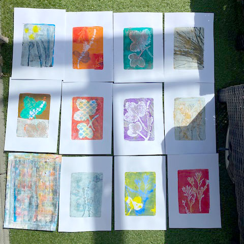 Gelli Print Drucke von Silvia