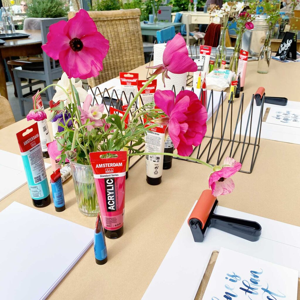 Pflanzendruck im Frühling – Gelli Print Kreativ-Workshop