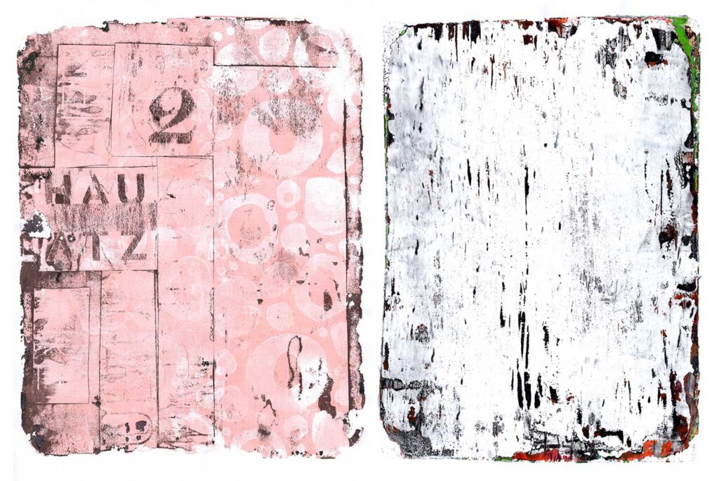 Gelli Print Fehler – Grunge Effekt