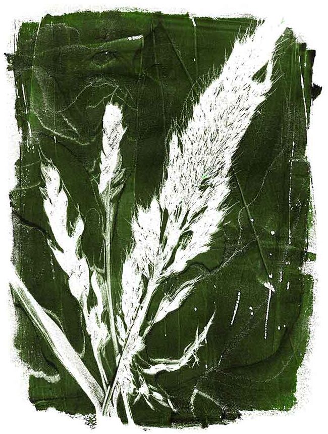 Gelli Print mit Gräsern – Mein erster gelungener Gelli-Druck