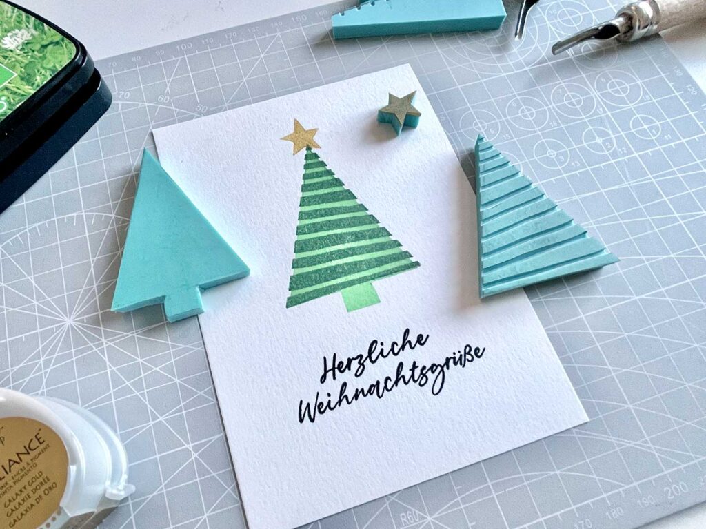 DIY-Stempel selber machen: Motiv und Karte vervollständigen