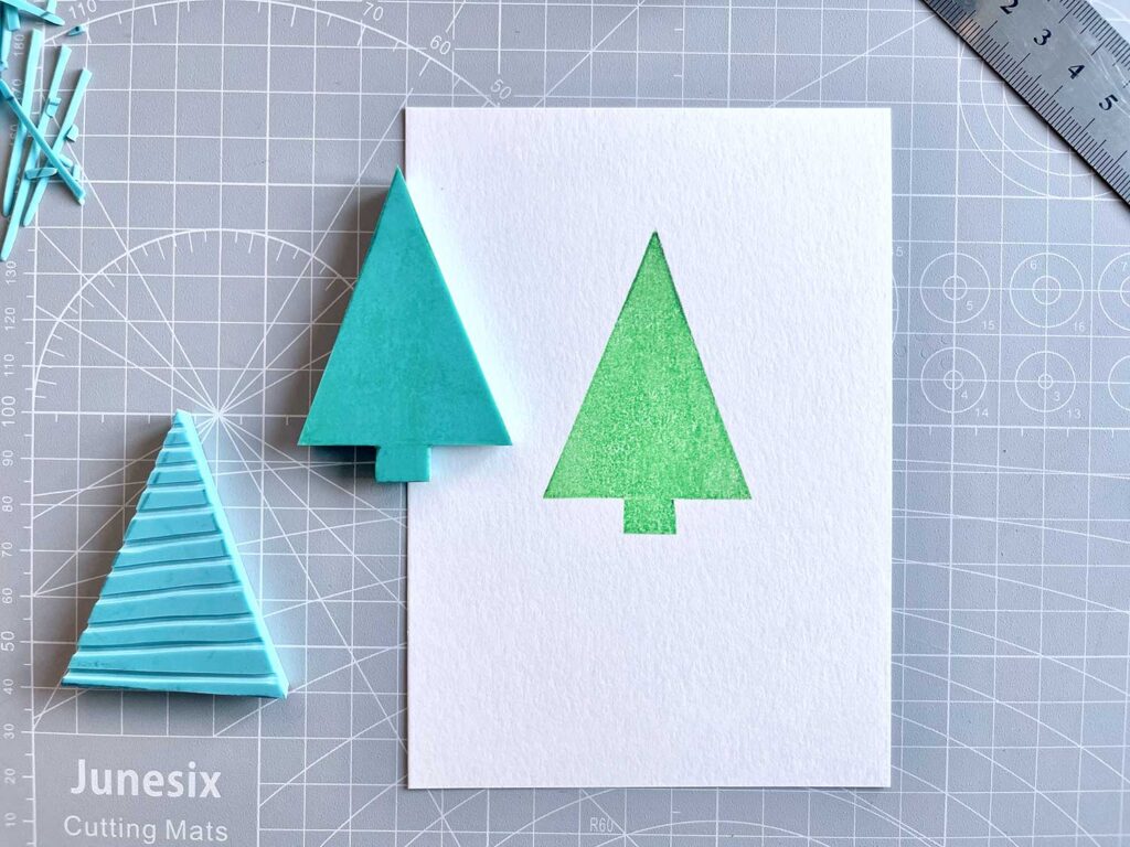 Stempel schnitzen Anleitung für Weihnachten