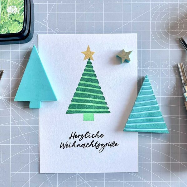 Stempel schnitzen Anleitung für Weihnachten