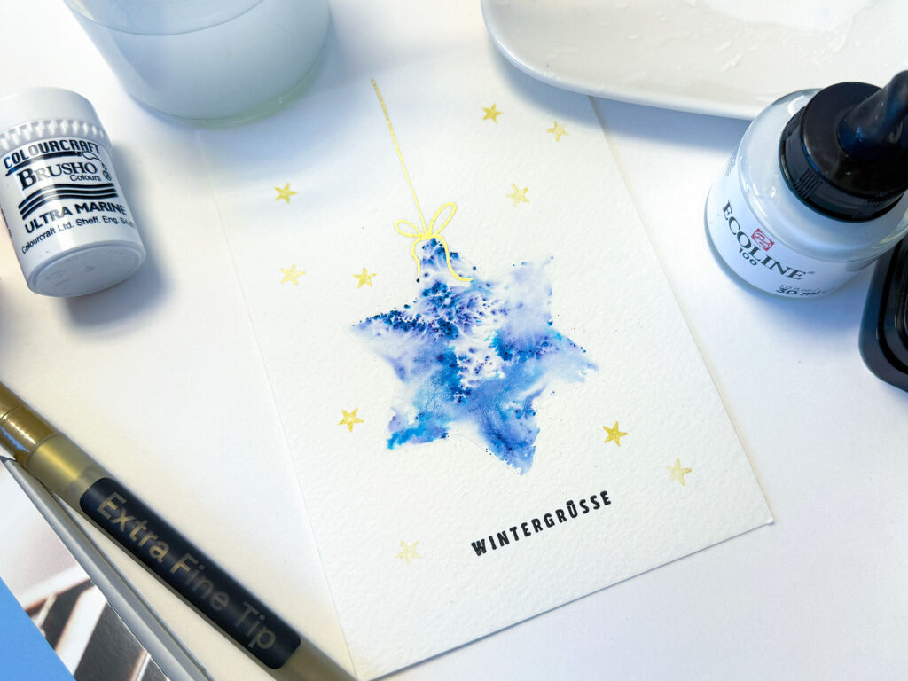 Aquarell-Stern mit Farbpigmenten erstellen