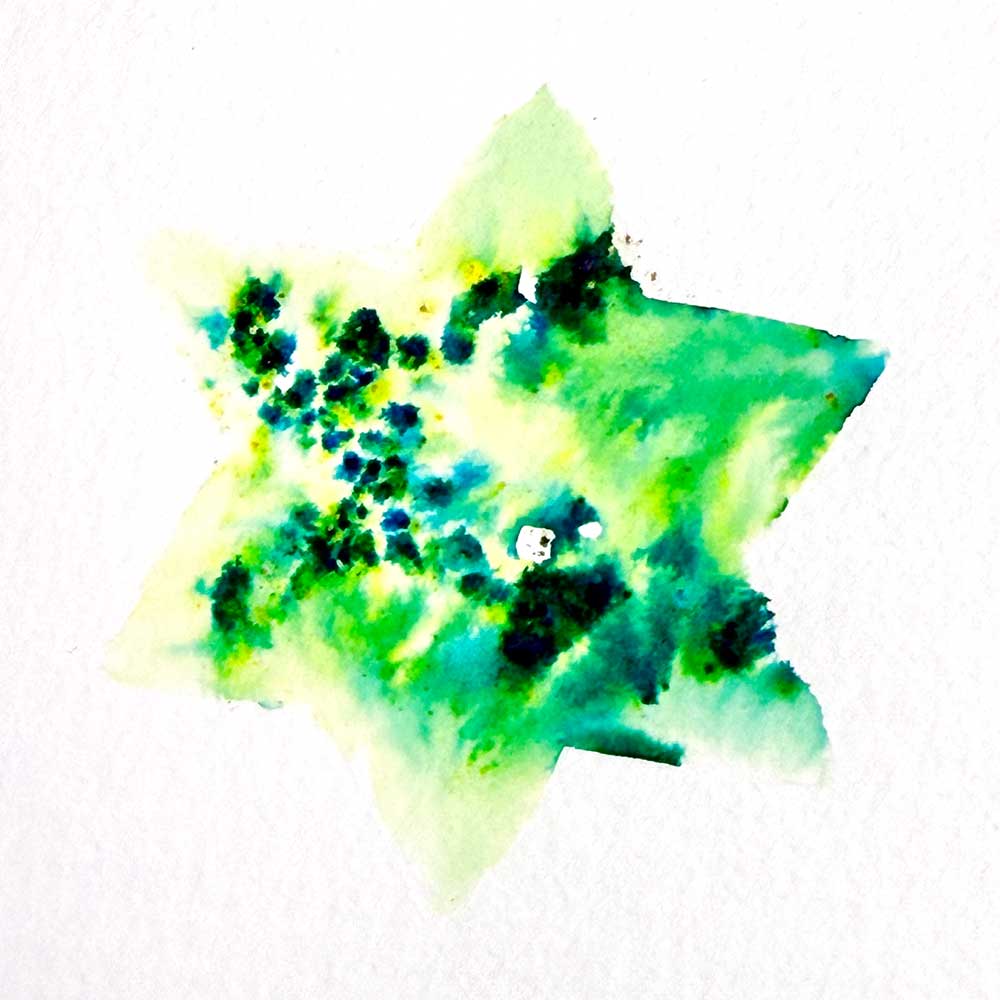 Aquarell-Stern mit Farbpigmenten erstellen