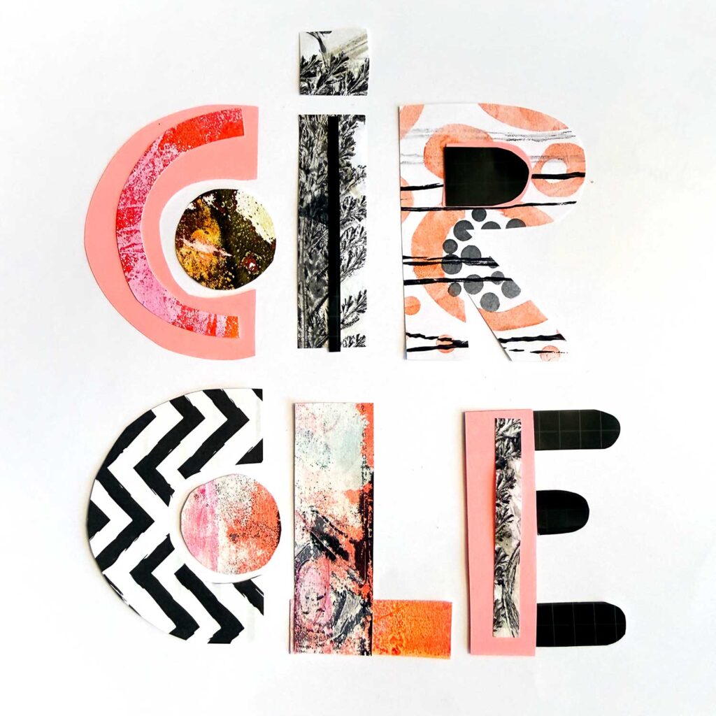 Paper Cut Collage mit Buchstaben