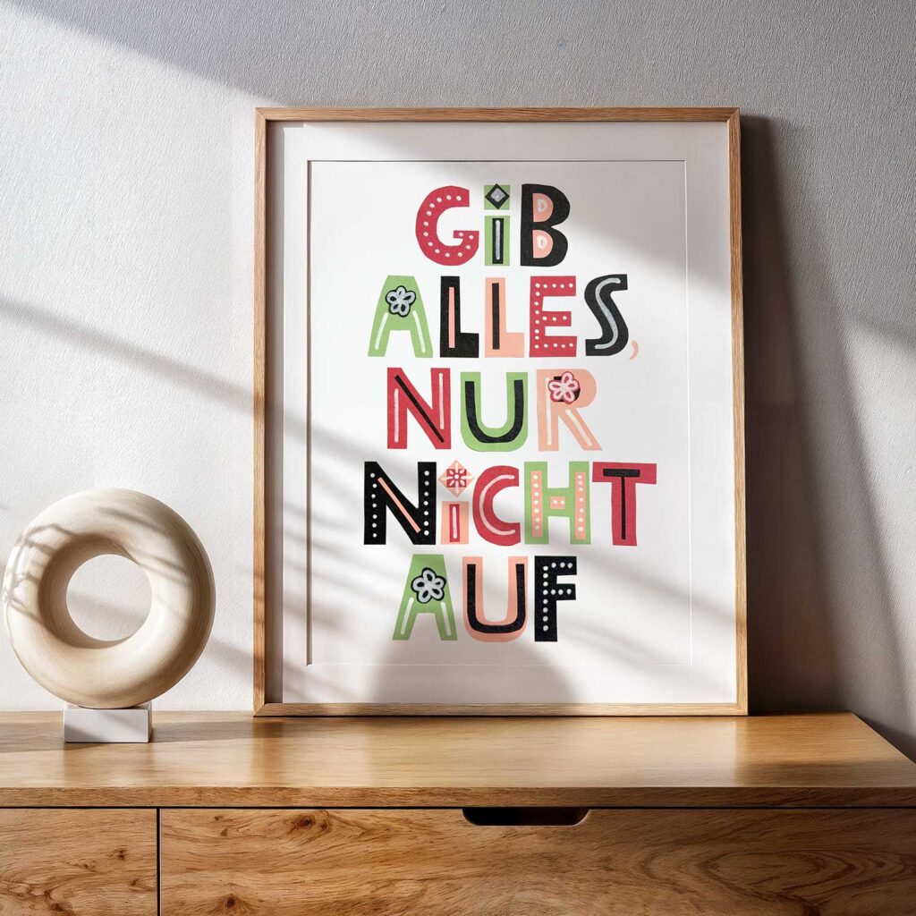 Paper Cut Collage mit Buchstaben – Jahresmotto