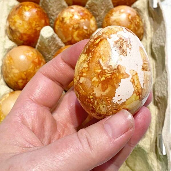 Eier färben mit Zwiebelschalen