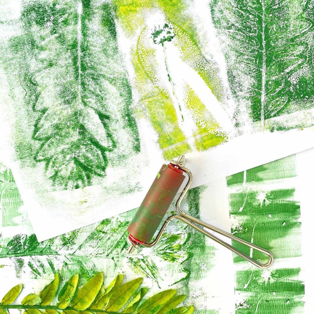 Gelli Print Anleitung – Naturdruck