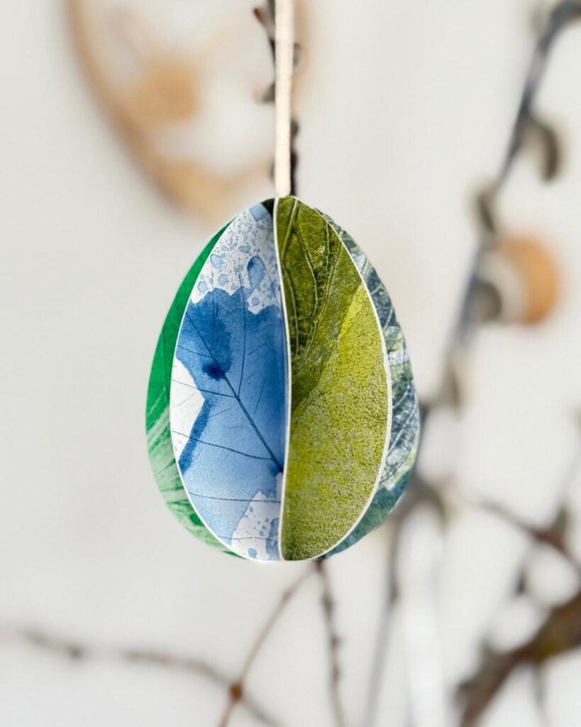 3D-Osterei aus Papierresten