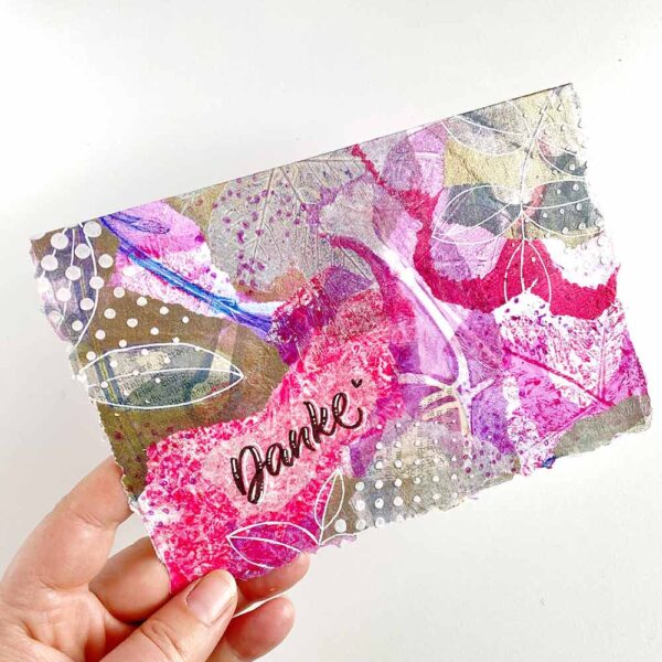Muttertagskarte selbst gemacht mit Mixed Media & Gelli Print