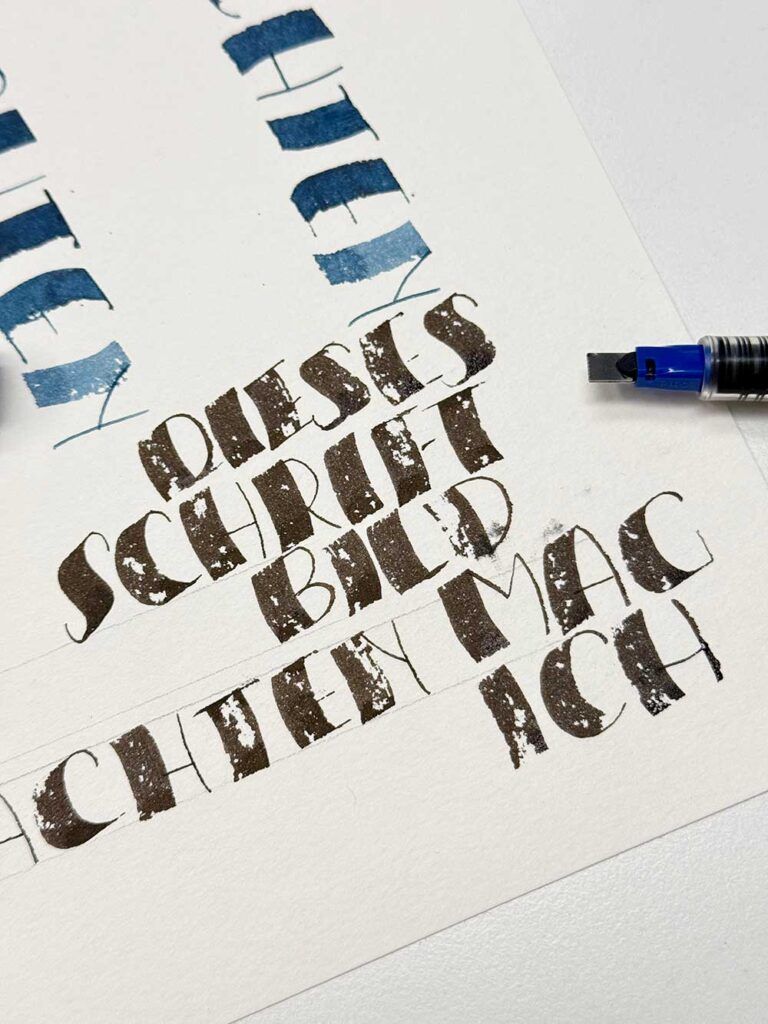 Meine ersten Schriftversuche mit der Schrift Coco
