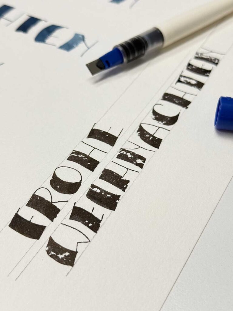 Meine ersten Schriftversuche mit der Schrift Coco