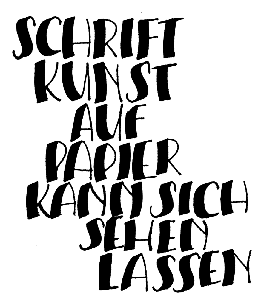 Schriftkunst auf Papier – geschrieben mit dem Pilot Parallel Pen